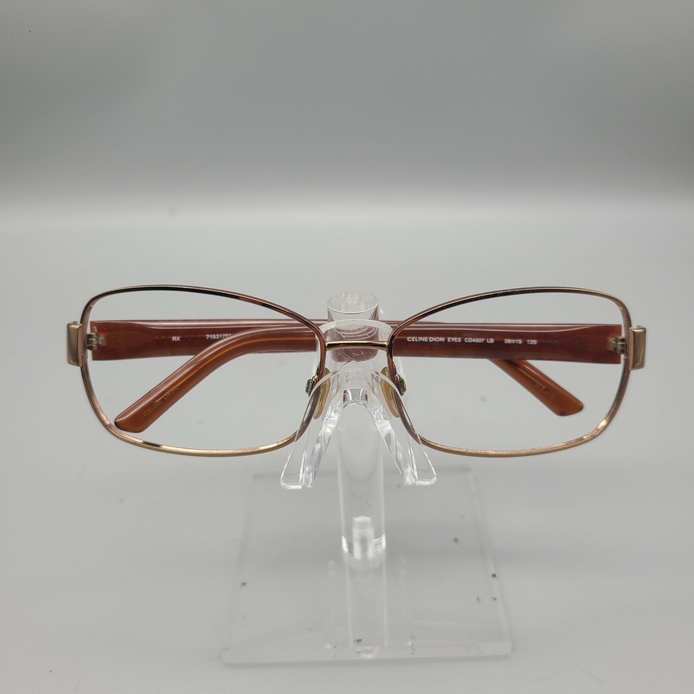 Celine Dion Eyes CD4507 LB Eyeglasses Bronze Brown Rectangular Frames 58mm